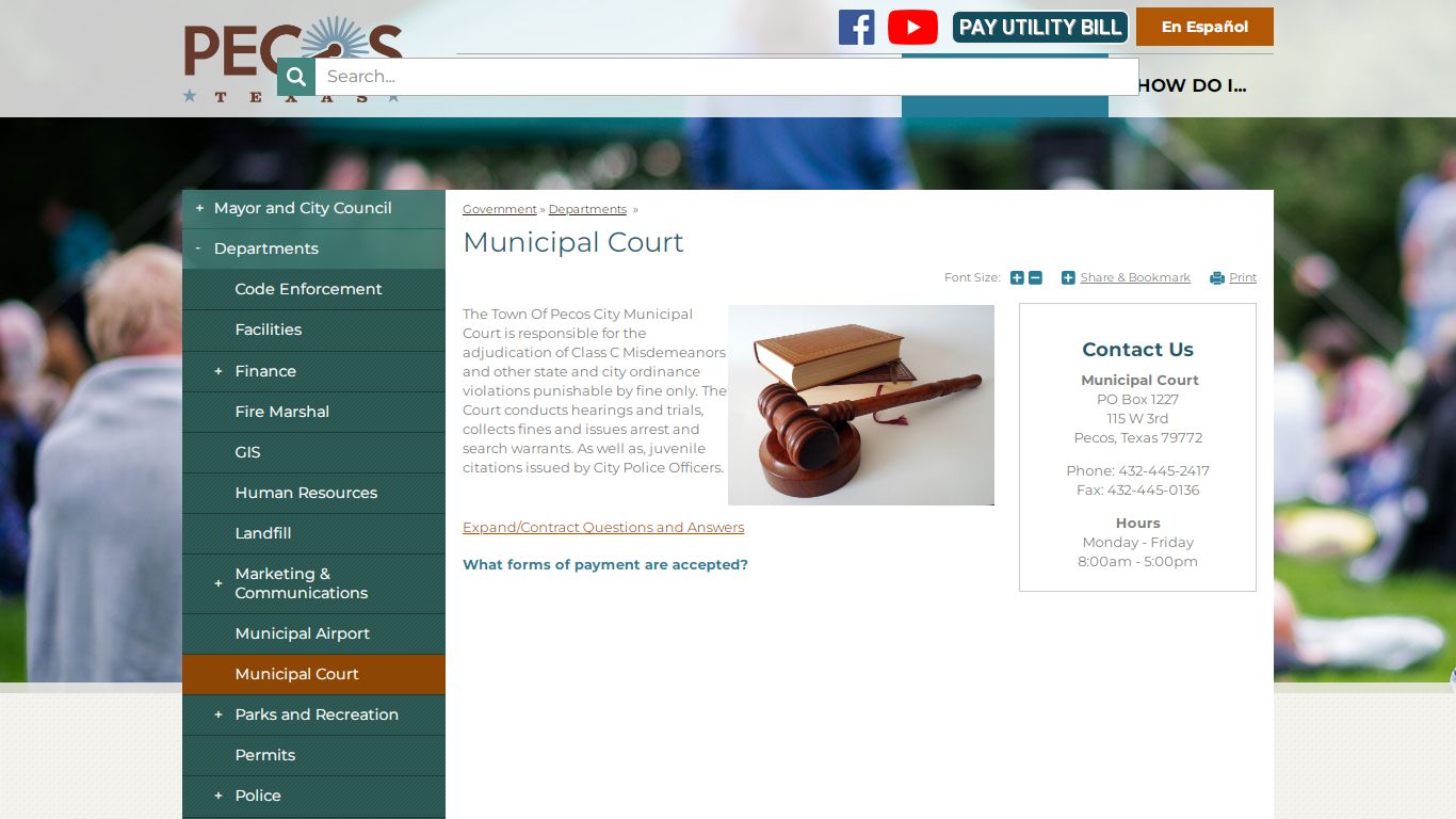 Municipal Court | Pecos, TX